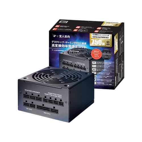 A玄人志向 電源ユニット 750W ATX 電源 80 PLUS ゴールド PC