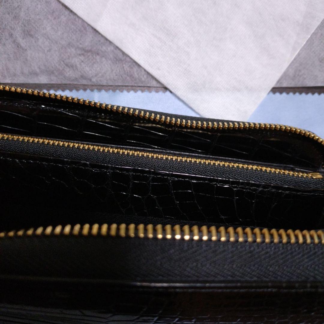 TOKYO CROCODILEシャイニング加工スモールクロコダイル 見付4箇所も