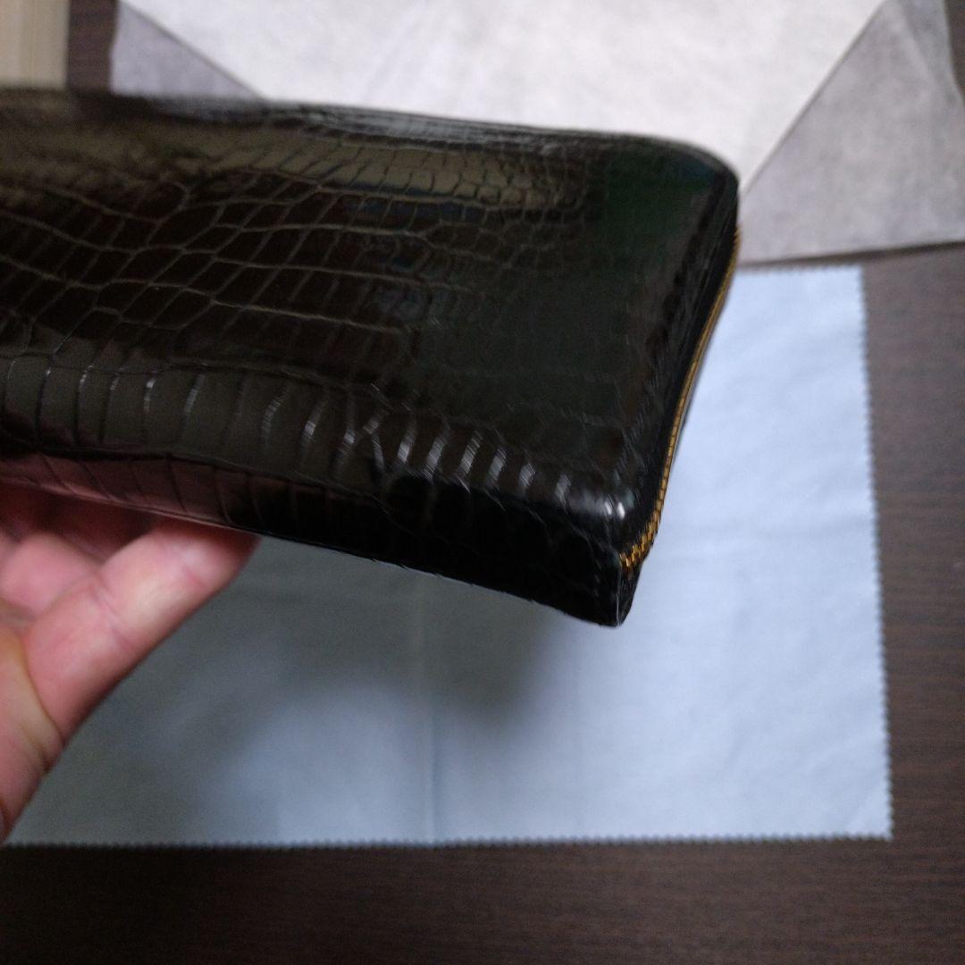 TOKYO CROCODILEシャイニング加工スモールクロコダイル 見付4箇所も