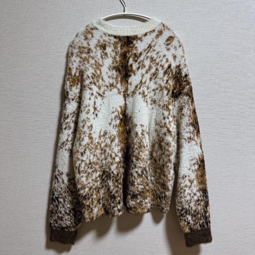 DIESEL ディーゼル 総柄 レオパード ニット クルーネック メンズ XL