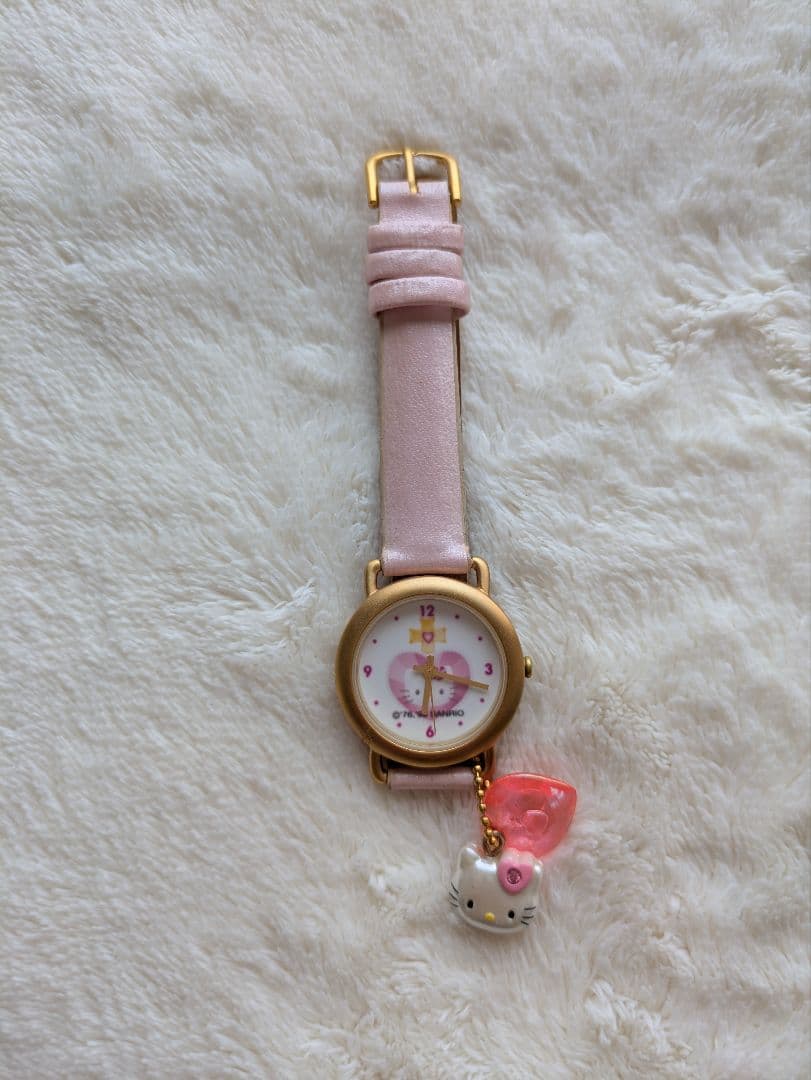 平成レトロ　ビビテックス　ハローキティ ピンク レザーバンド 時計