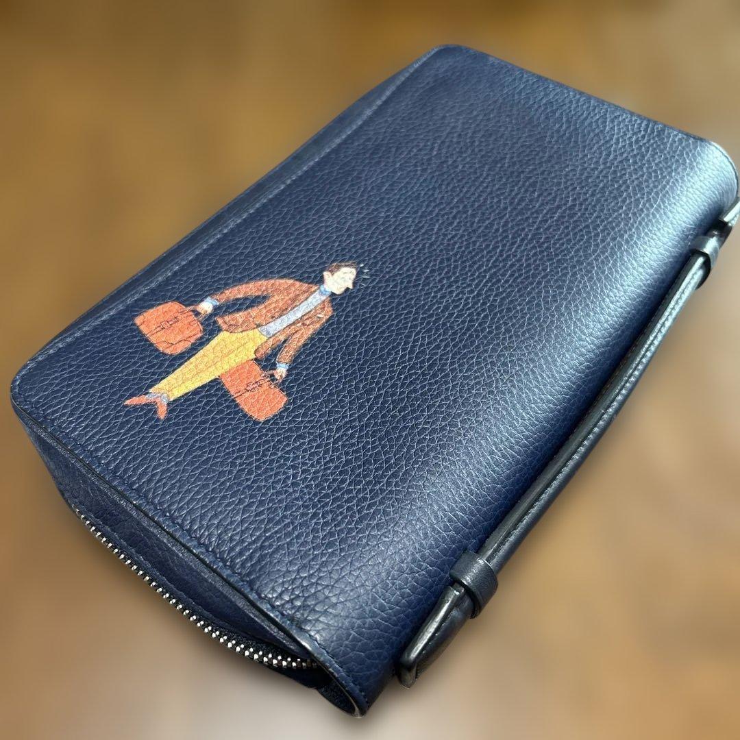 dunhill ダンヒル ボストンブルドッグ オーガナイザー 財布 紺色 レザー