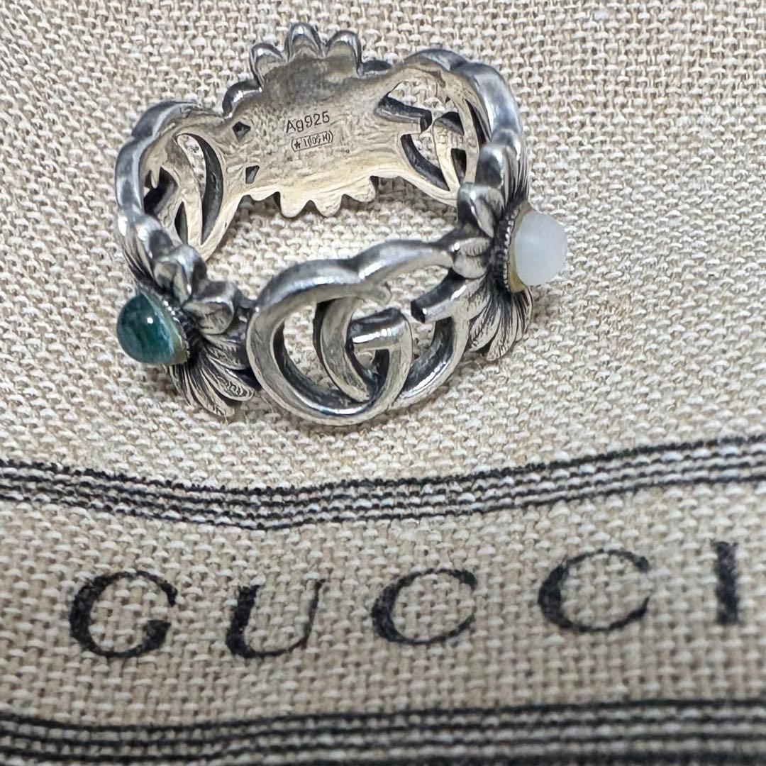 Gucci ダブルG マザー・オブ・パール フラワー リング