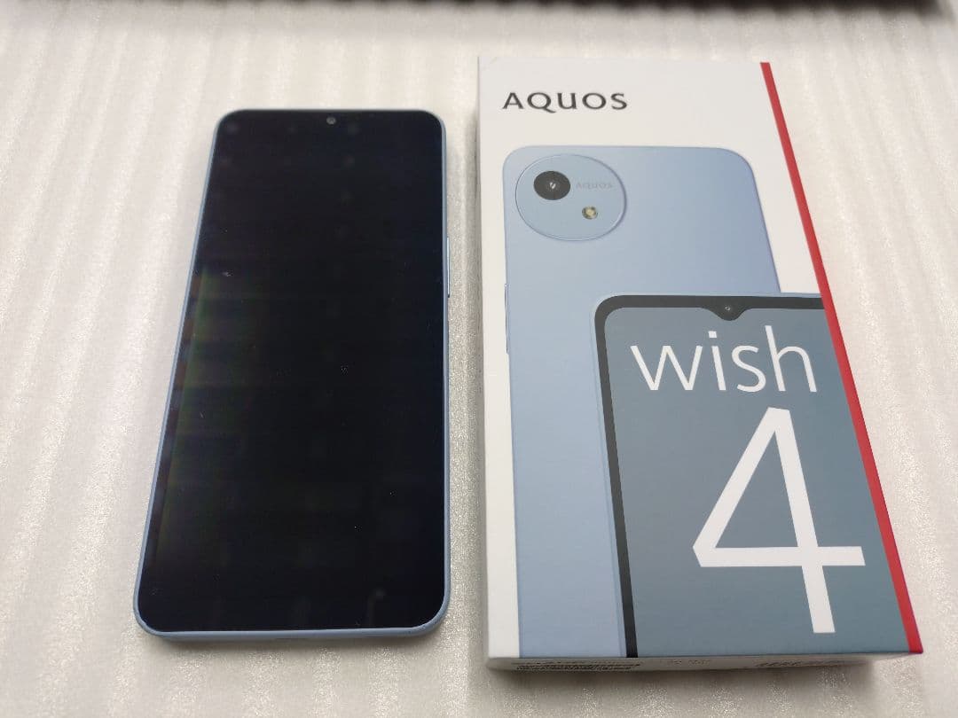 4-381 AQUOS　WISH4　スマートフォン本体　ブルー　SH-М27
