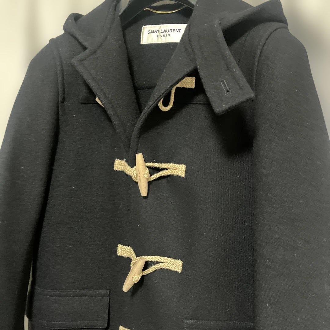 値下げ ＊ サンローラン ＊ 黒 ダッフルコート フード付き