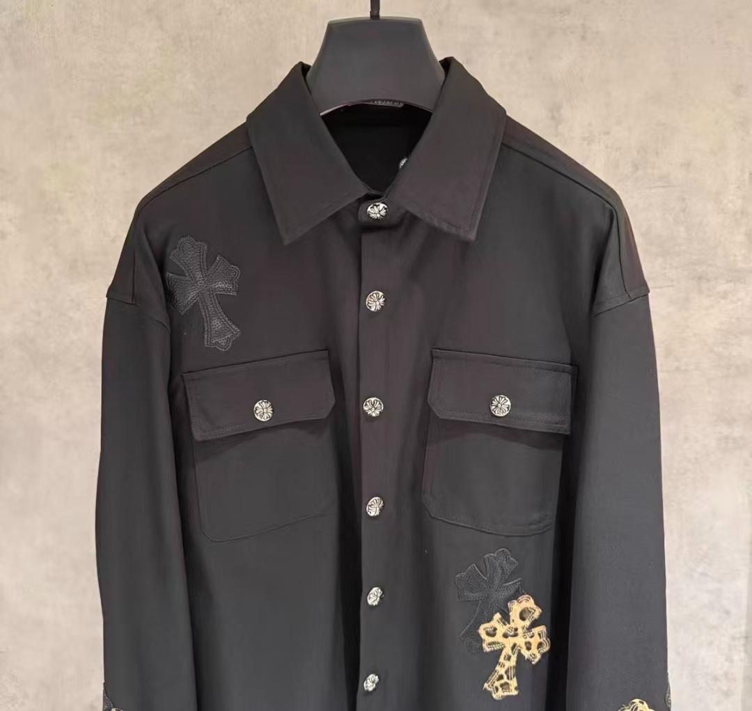CHROME HEARTSブラック刺繍シャツ