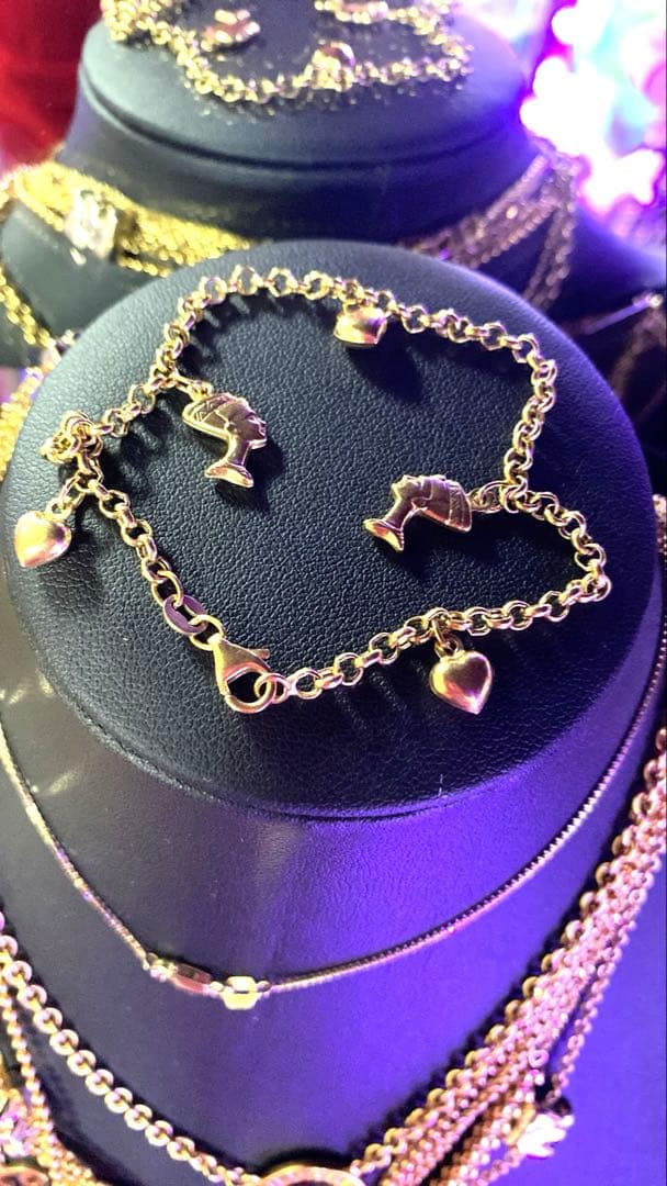 金750 チャームブレスレット 18cm 4.06 グラム