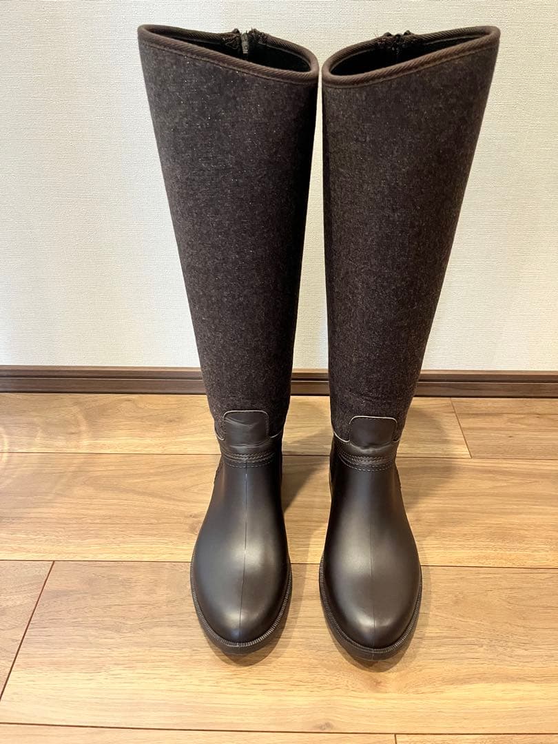 ファビアナフィリッピ ダークブラウン ロングブーツ ファスナー付き