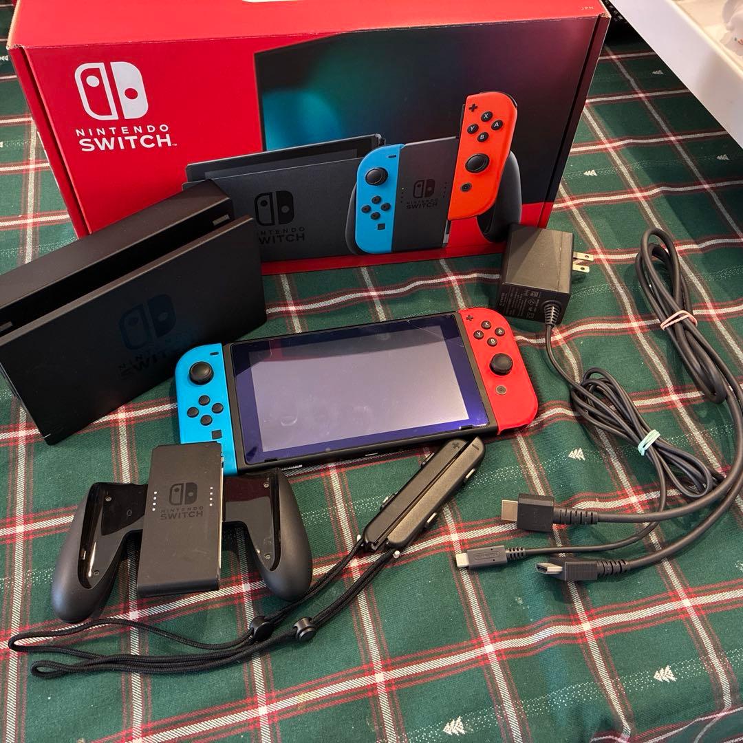 【箱付】美品Nintendo Switch 本体 ネオンブルー/ネオンレッド