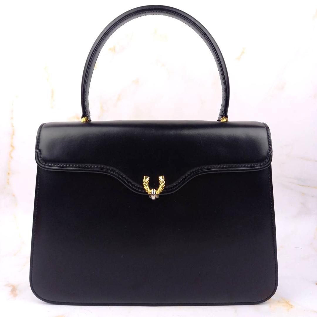 ✨良品✨ WAKO 銀座和光 フォーマルバッグ カーフレザー 黒 ゴールド金具