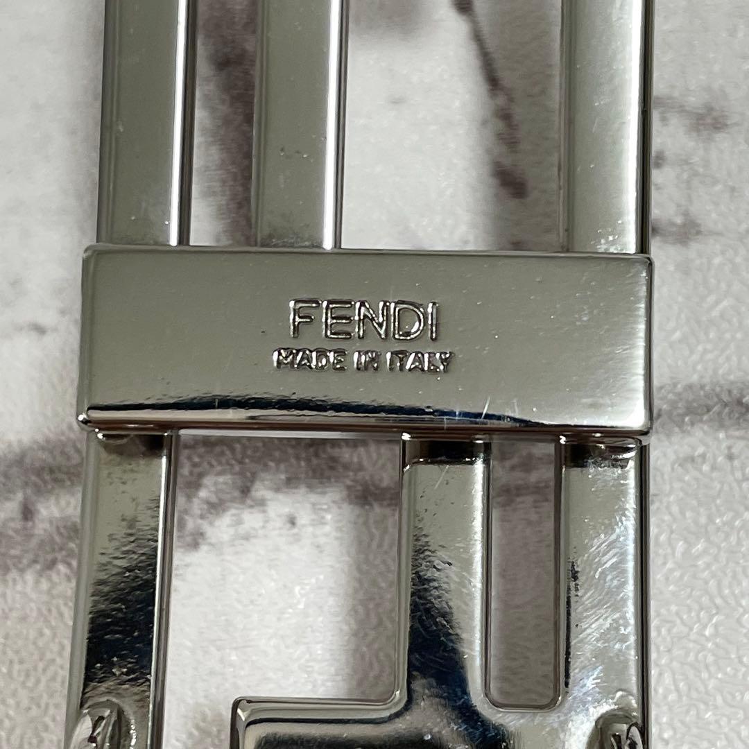 極美品✨フェンディ　ベルト　FFバックル　シルバー金具　黒