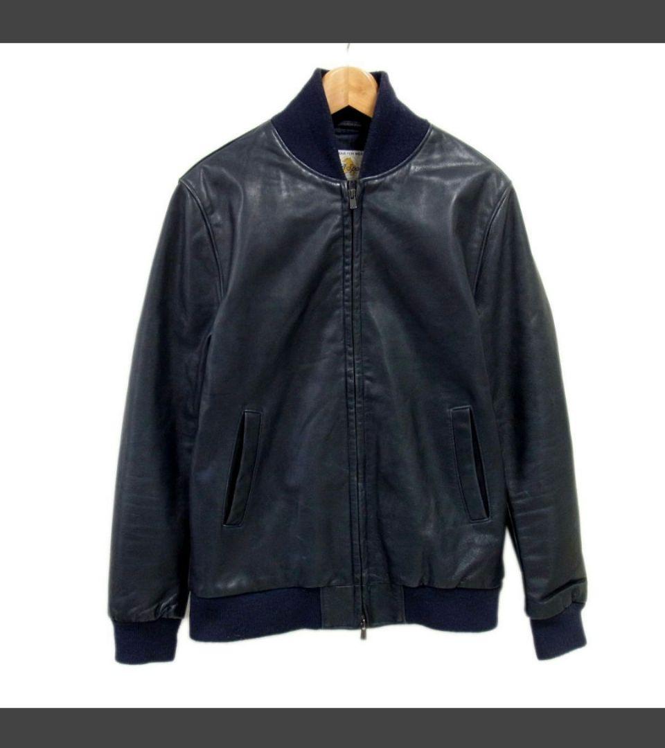 G.B. Sport ダークネイビー レザー ジャケット L