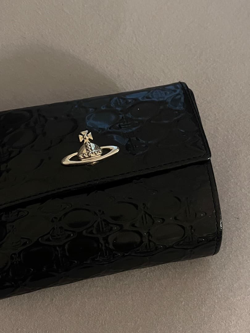 Vivienne Westwood エナメル 黒 三つ折り財布