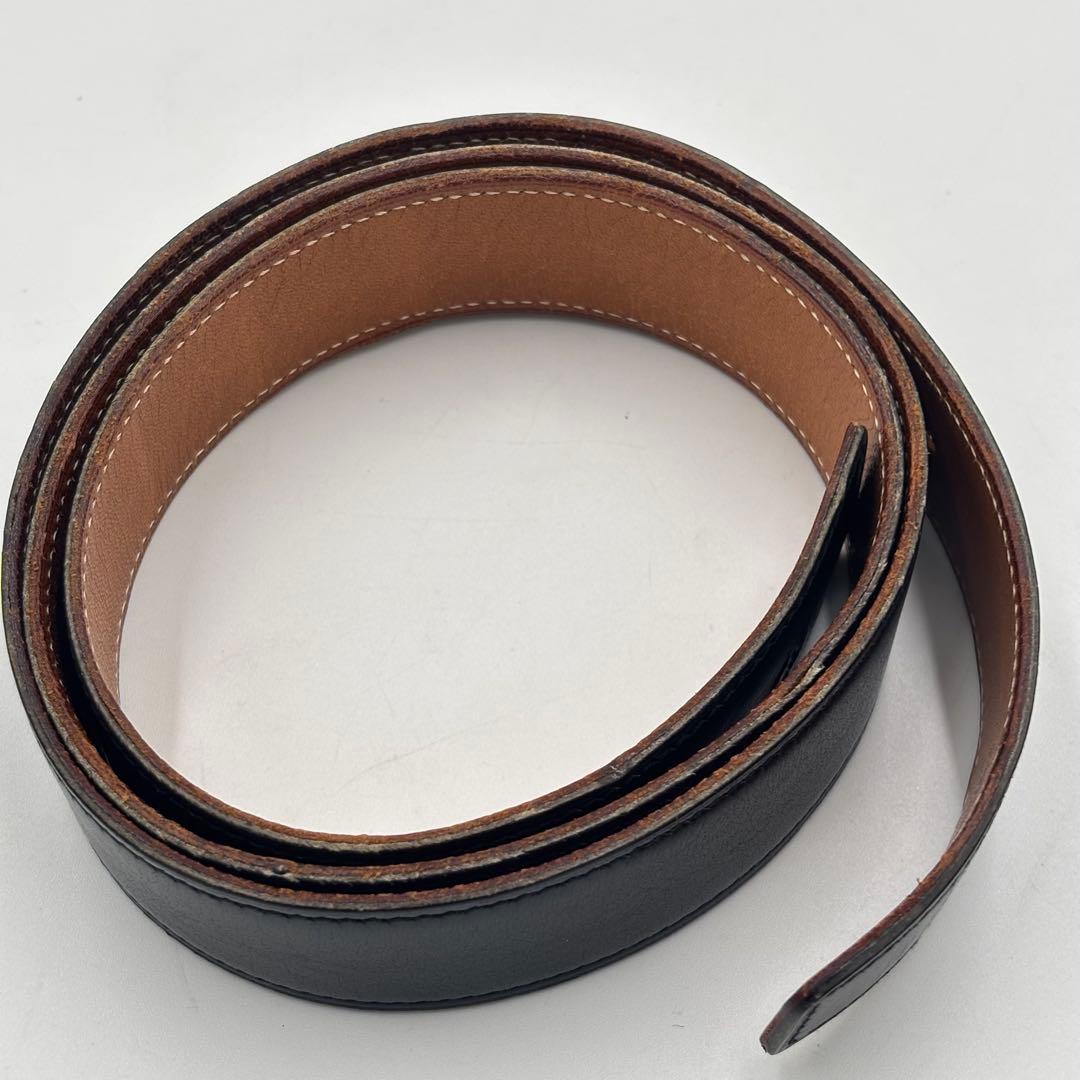 HERMESエルメス リバーシブル レザーベルト ウエス95 ブラック ブラウン