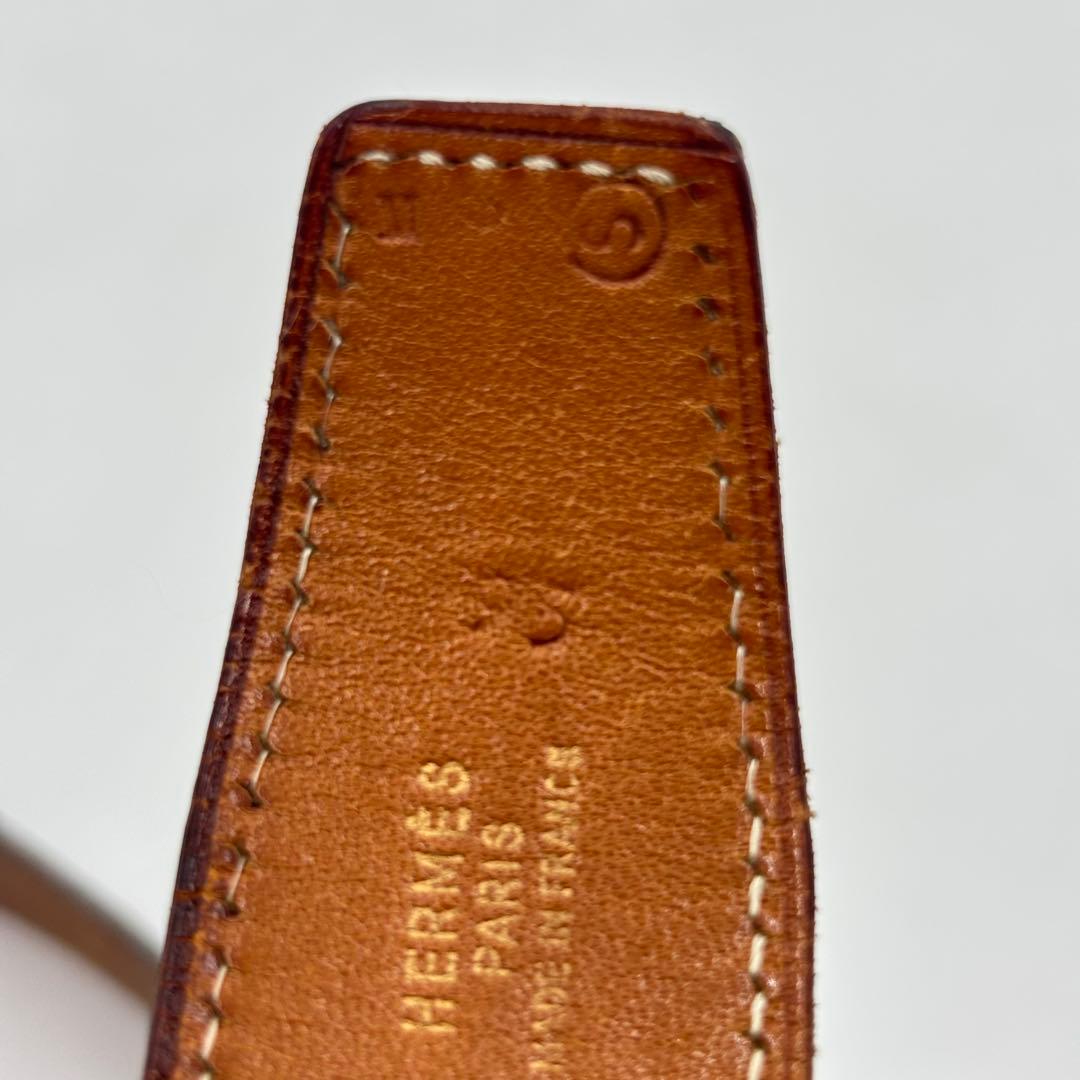 HERMESエルメス リバーシブル レザーベルト ウエス95 ブラック ブラウン