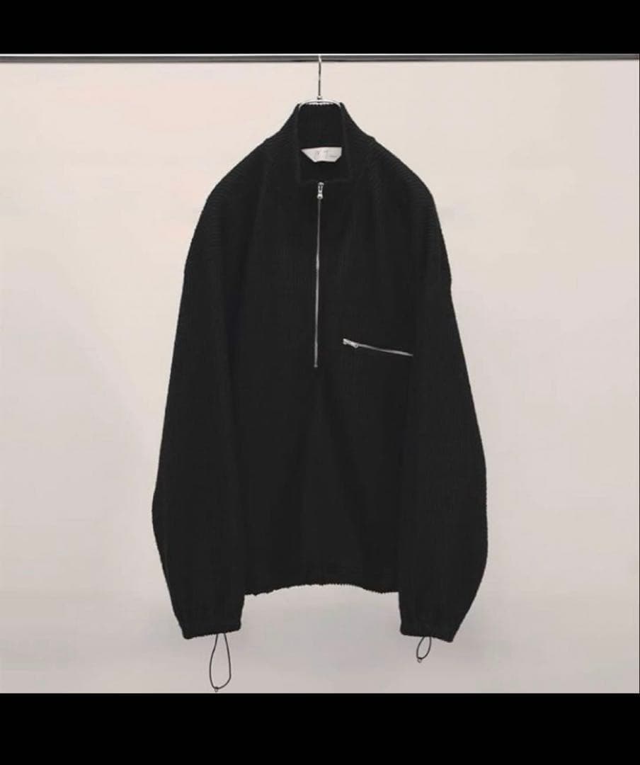 トップス CUT STRIPE HALF ZIP PULL OVER SHIRT NAVY