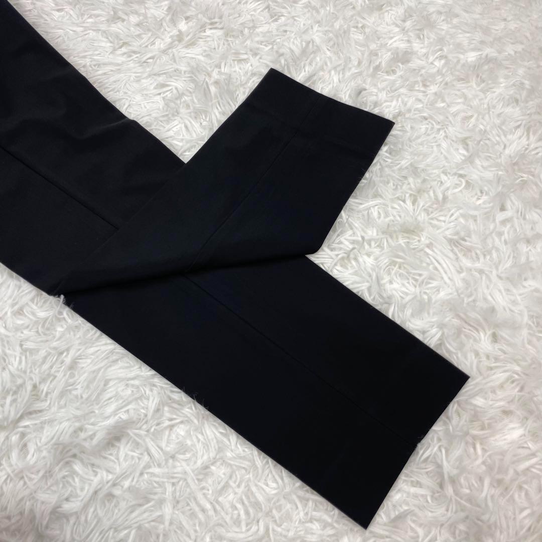 超極美品✨24SS✨インディヴィ✨ノーカラー✨パンツスースセットアップ✨36✨黒