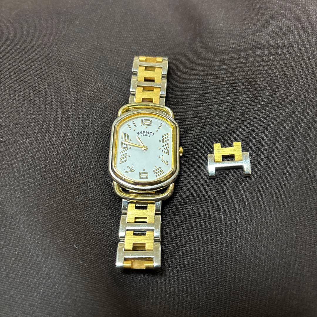 HERMES エルメス ラリー 腕時計 レディース 純正１コマ付き