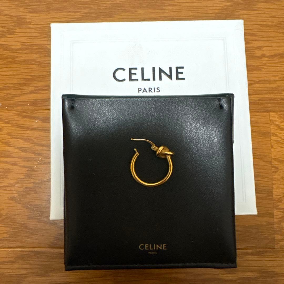CELINE ゴールド フープピアス 専用ケース付き