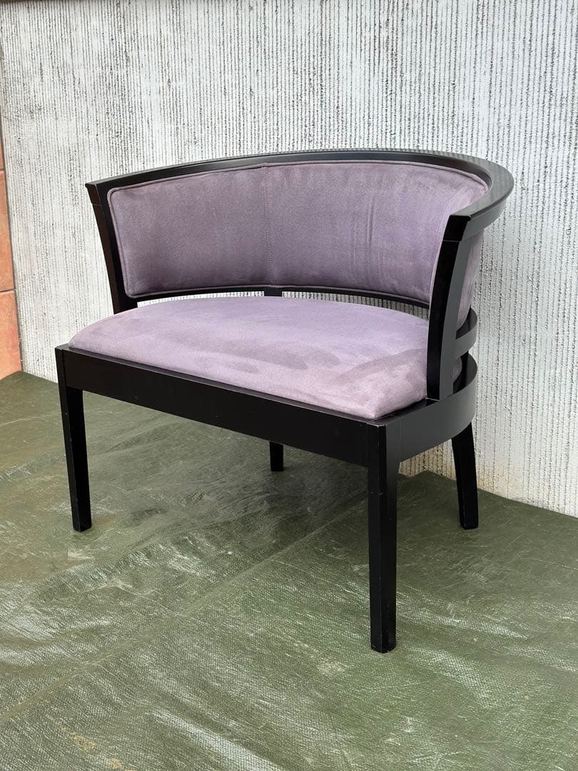 【アームチェア】MARUNI　木製　シングルソファ　ベロア生地　インテリア◎