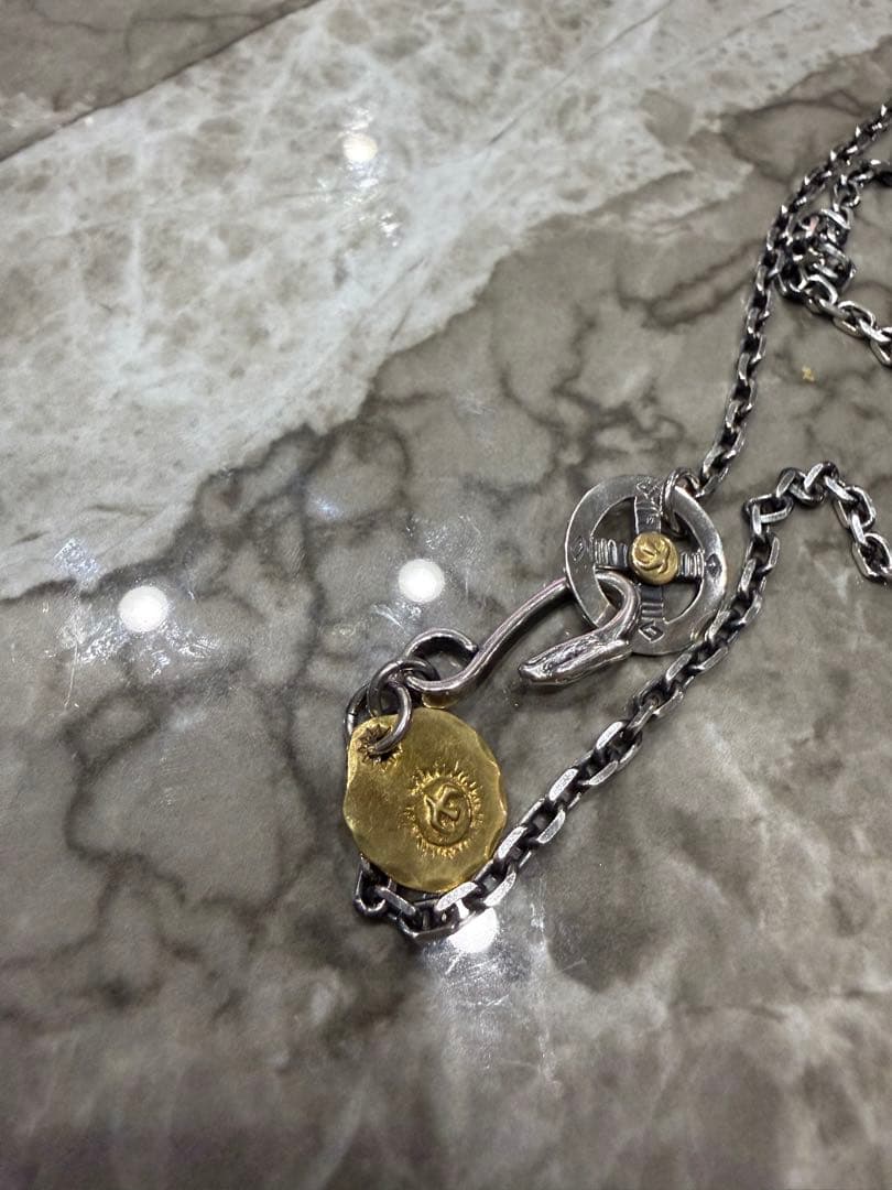 ゴローズ　現行 先金特大フェザー左向き全金太陽大イーグルフック細角チェーン