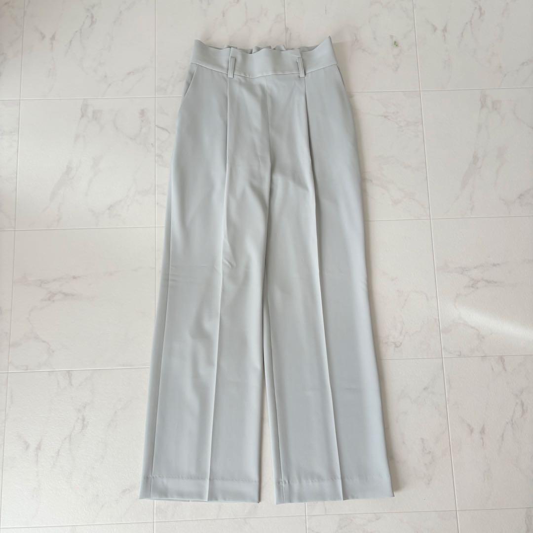 美品✨《グリーンレーベルリラクシング》サラフール ワイドパンツ セットアップ