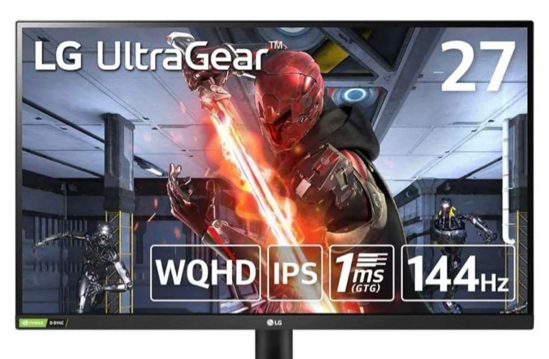 美品　LG 27インチ WQHD　144Hzゲーミングモニター 27GL83A