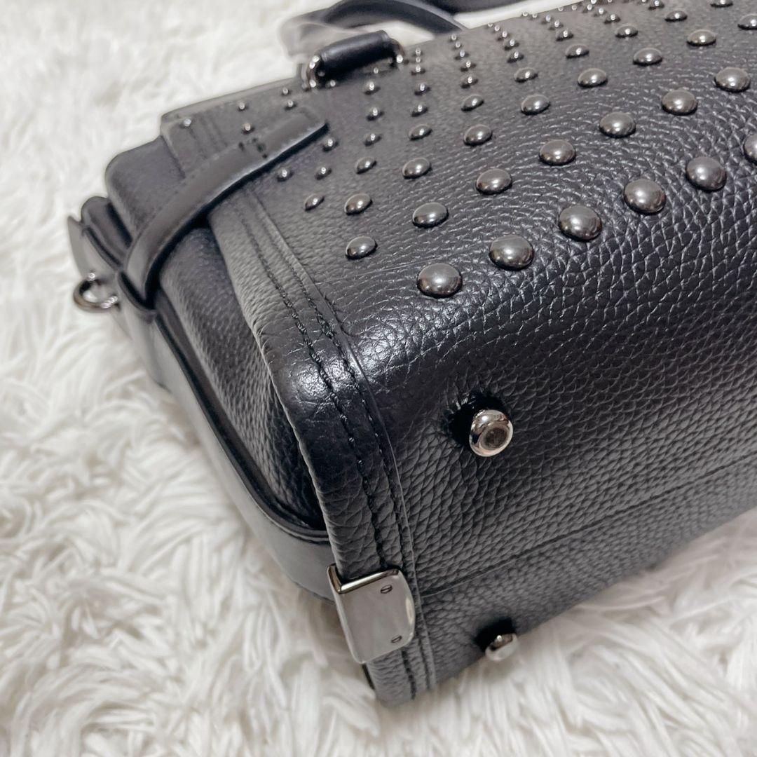COACH ハンドバッグ スタッズ ターンロック レディース ブラック