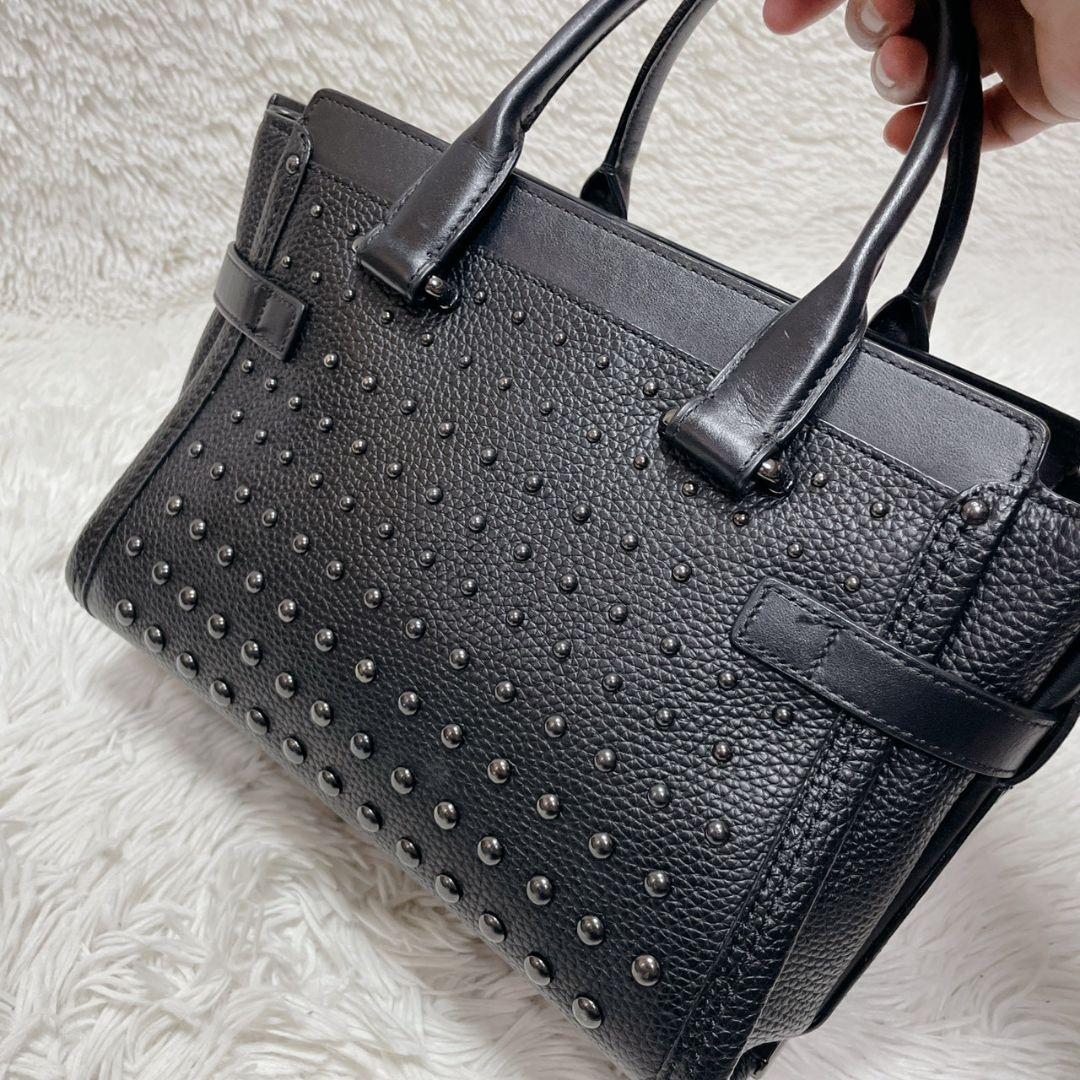 COACH ハンドバッグ スタッズ ターンロック レディース ブラック