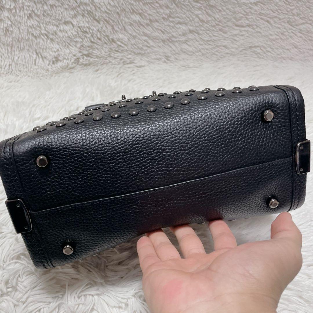 COACH ハンドバッグ スタッズ ターンロック レディース ブラック