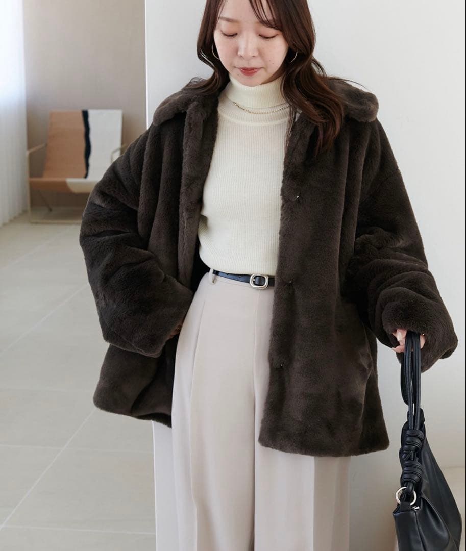 新品未使用【discoat】ファージャケットブラウンMサイズ