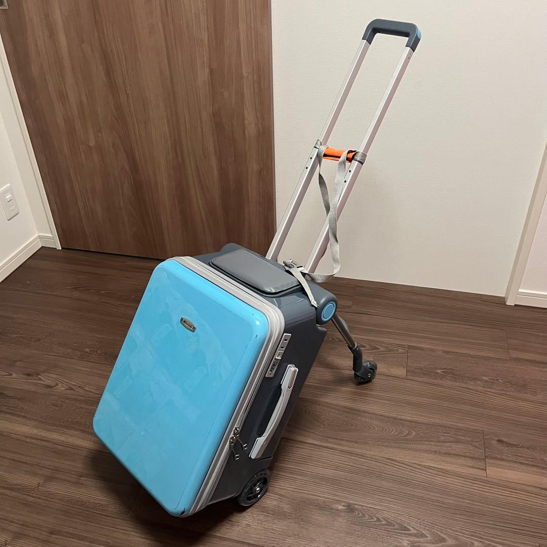 子供用スーツケース乗れる キッズ キャリーケース 40L大容量 ブルー