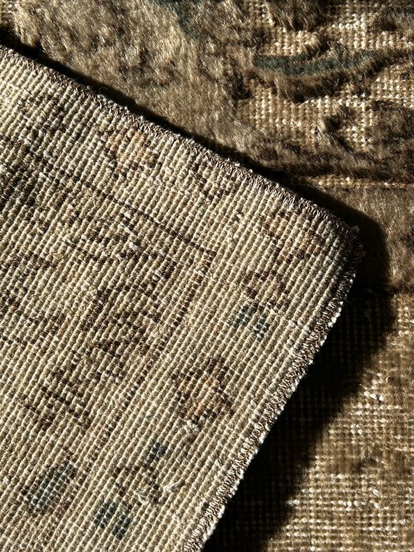 レア　ニュートラルカラー　シャビーシック　オーバーダイ　トルコ ヴィンテージラグ