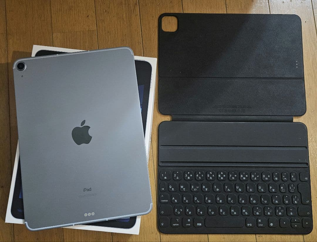 iPad Air4 64GB SIMフリー ブルー 本体 純正キーボード付き