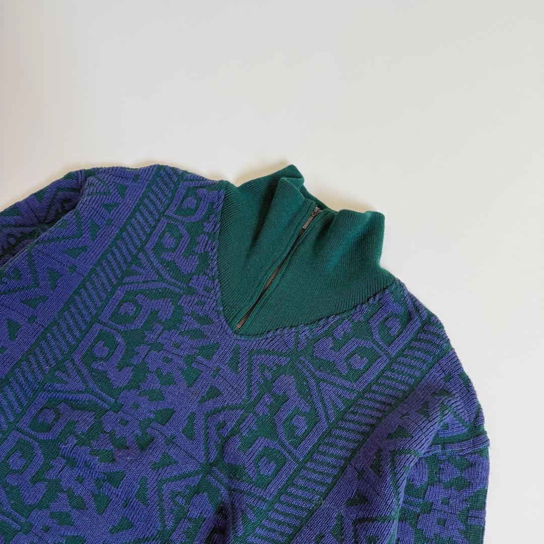 【YVES SAINT LAURENT】1990s Half Jip Knit