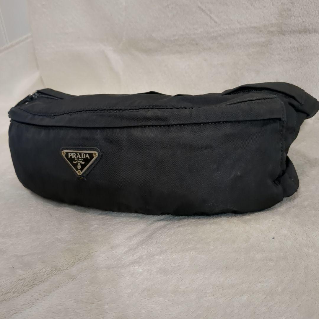 PRADA ボディバッグ ブラック テスートナイロン 三角ロゴ ウエストポーチ