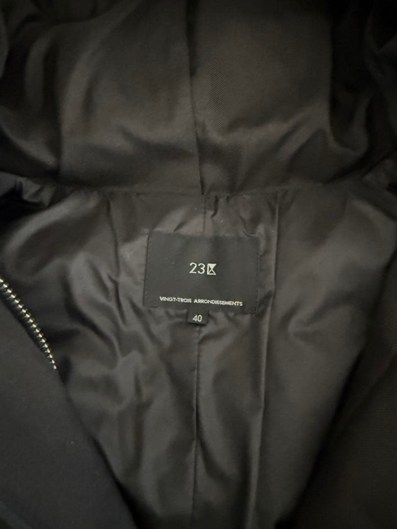 新品未使用タグ付き23区フード付きダウンジャケットブラック