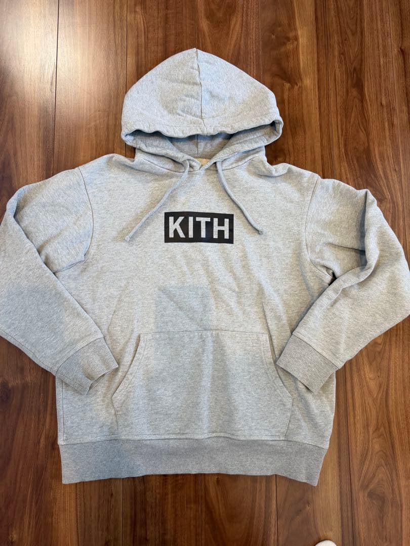 キス KITH ボックスロゴ パーカー グレー ボックスシルエット