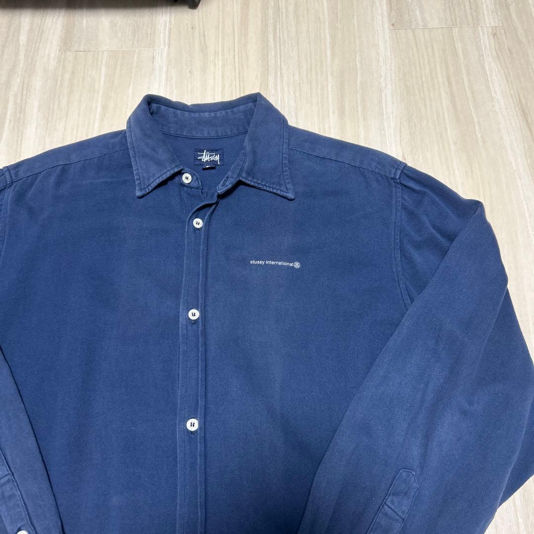 90s ステューシー シャツ コットン made in USA　紺タグ Ｌサイズ