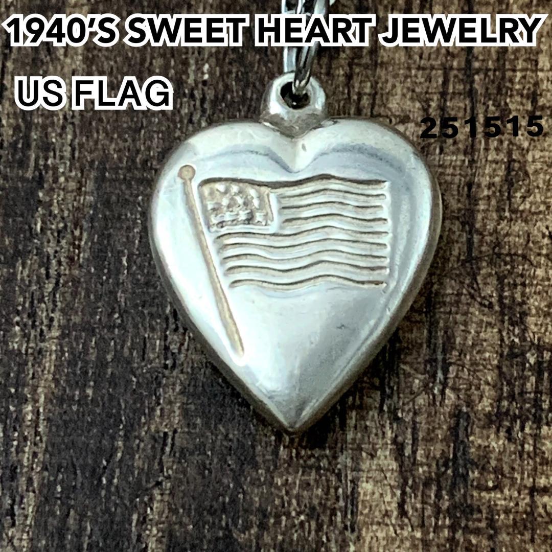 スウィートハートジュエリーUS FLAG 国旗 シルバー ヴィンテージネックレス