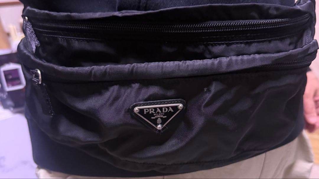最終価格！PRADA ブラック ナイロン ウエストバッグ