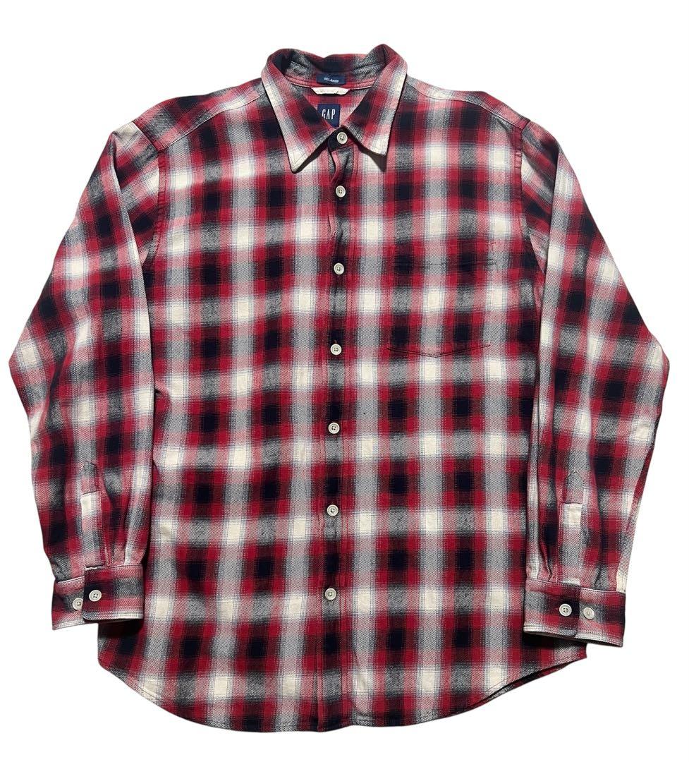 00s OLD GAP オールドギャップ　長袖シャツ　オンブレ　シャドー　好配色