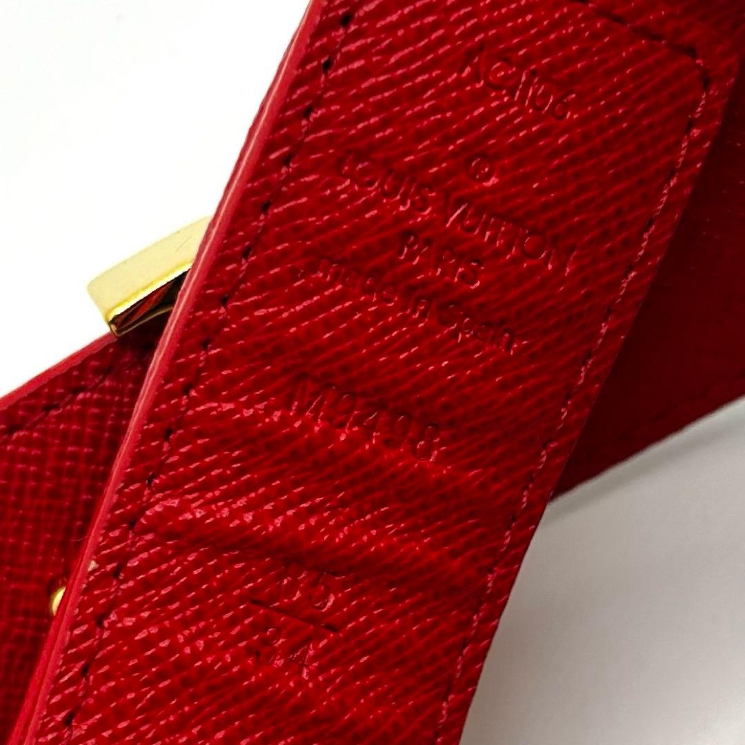 美品　LOUIS VUITTON モノグラム　LV金具　ベルト　レッド　ブラウン