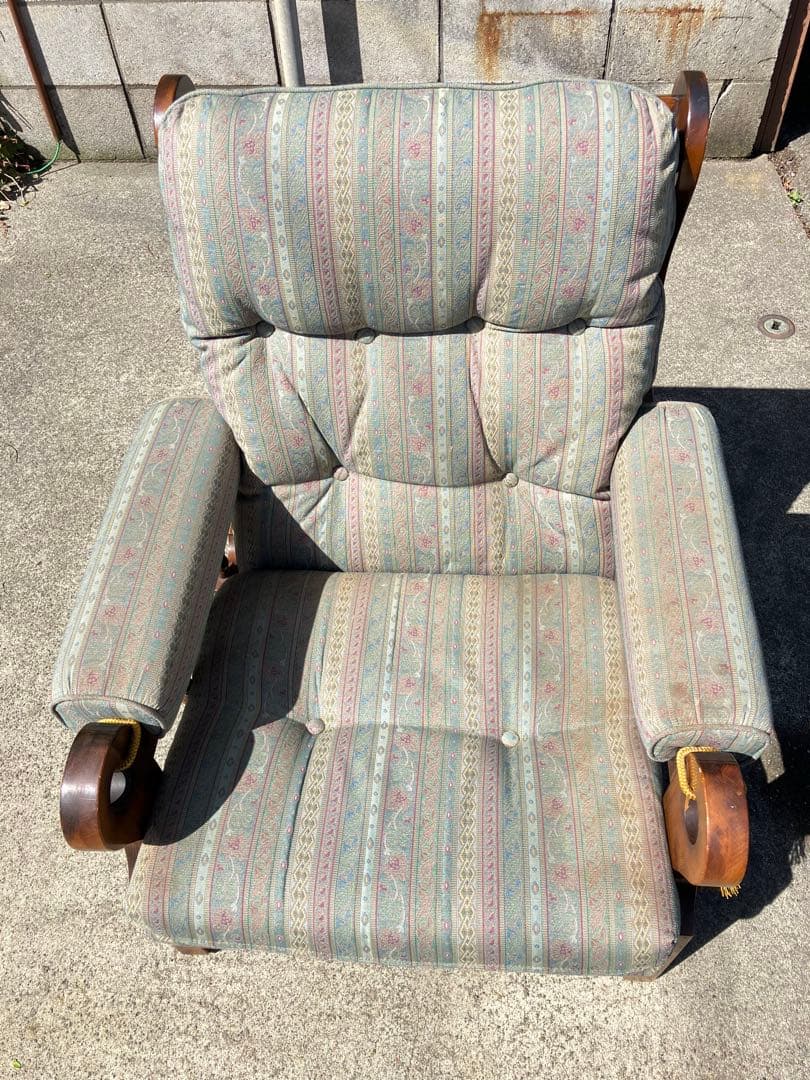 直接引き取り可！オールドカリモク ソファ 1人がけ チェア レトロ家具