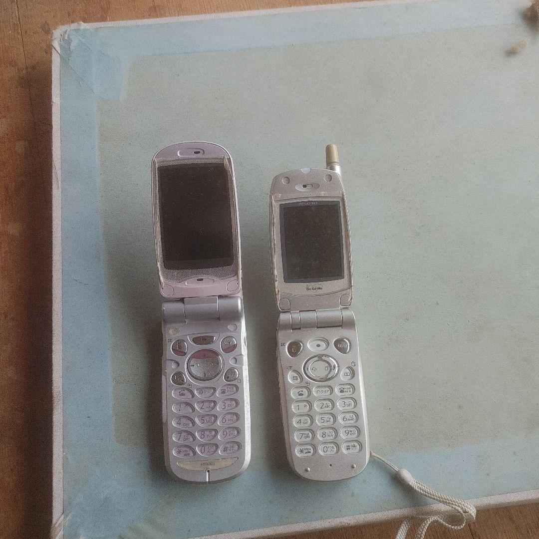 折りたたみ式携帯電話 シルバー ピンク セット
