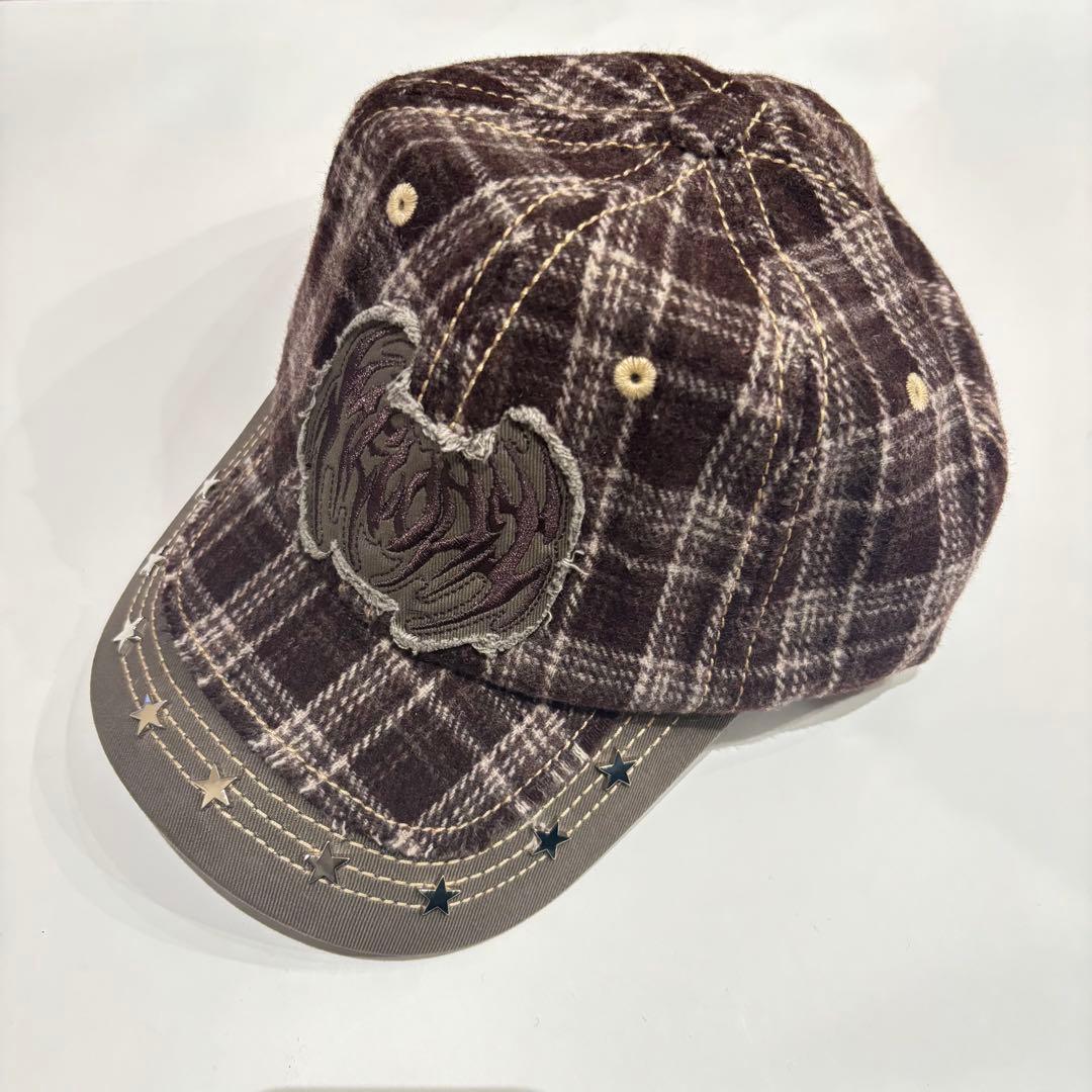 EC Melodi / Plaid Star Studded キャップ