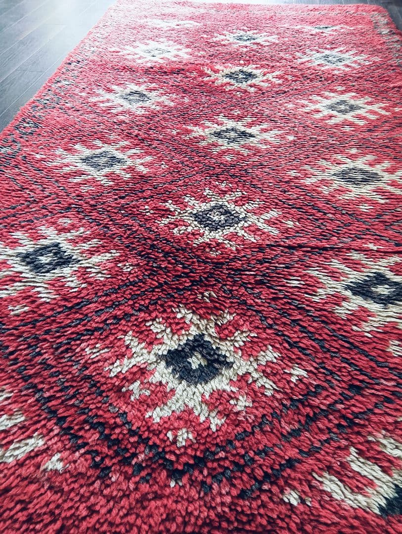 冬用　長毛のブルガリビンテージラグ♪上質ウール　アフガニスタン　トルクメン