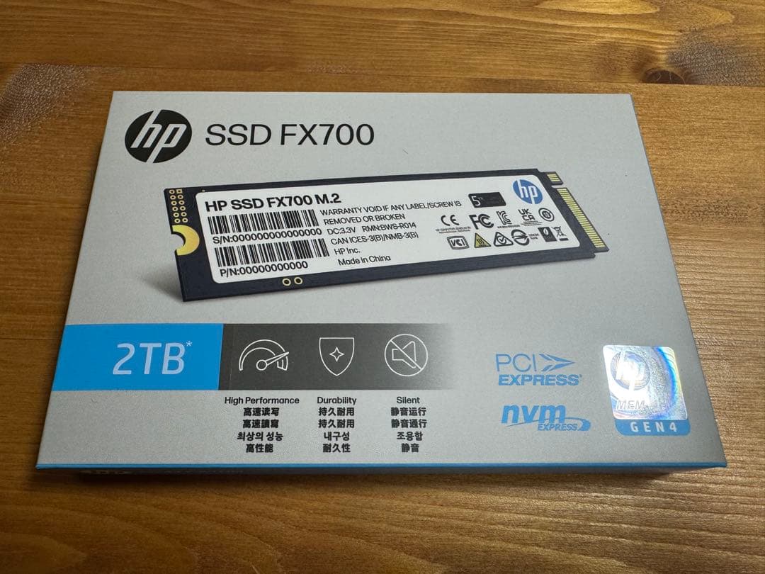 HP FX700 2TB SSD NVMe2.0 M.2 新品未開封
