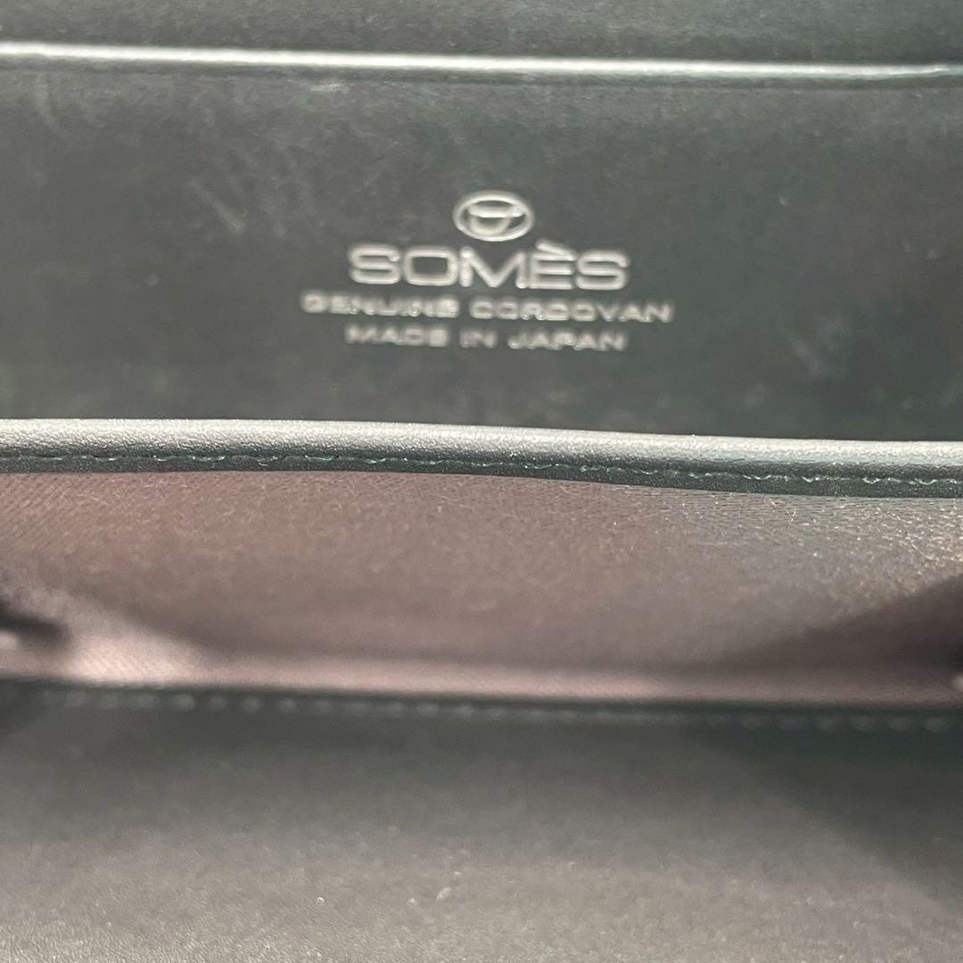 美品　ソメスサドル　コードバン　コンパクトウォレット　L字ファスナー　ブラック