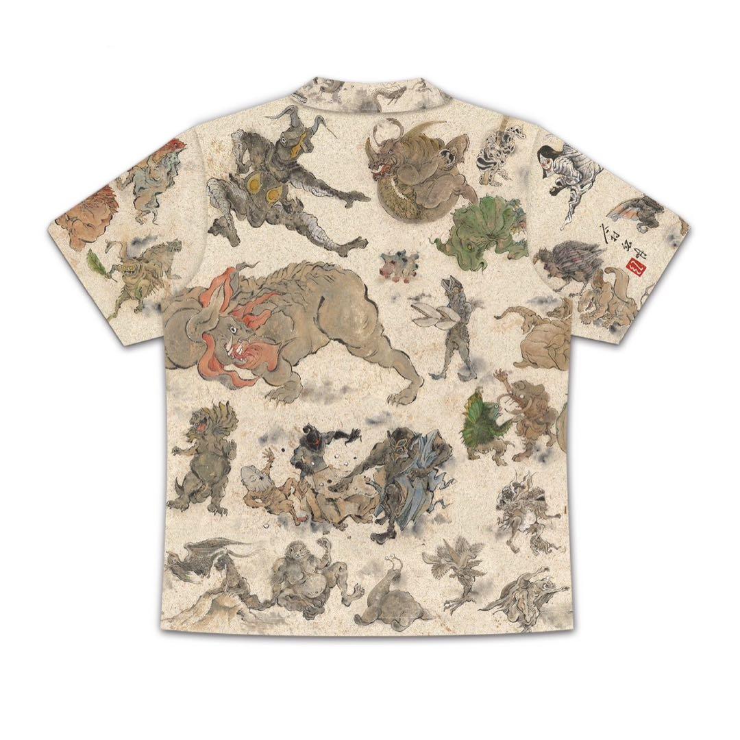 ウルトラ怪獣もののけ絵巻 羽田空港限定 総柄アロハシャツ XLサイズ